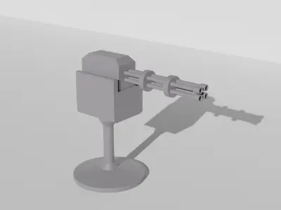 Turret - Low Poly Game Asset Free low-poly 3D model