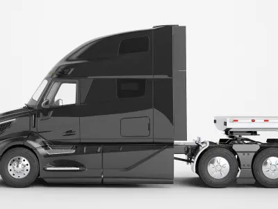 Semi Truck Generic Flat Trailer 03 3D model