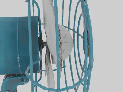 Low-Poly Worn Old Fan Low-poly 3D model