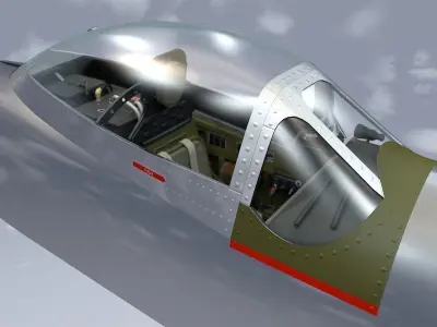 Cockpit Mustang P-51D 3D model