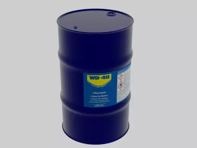 Oil Drum Low-poly 3D model 4