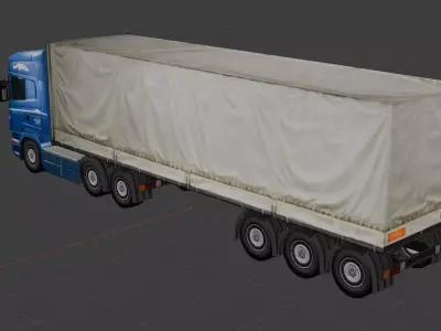  European Realistic Heavy  semi  Truck  8x4 unity game ready 03 Low-poly 3D model