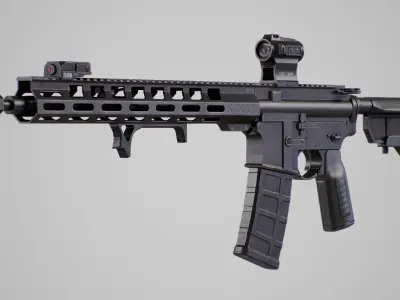 AR-15 Rifle Low-poly 3D model purchase