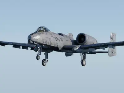 A-10 Thunderbolt Fully-Rigged And Animated With Weapons Low-poly 3D model