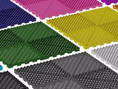 Modular plastic flooring for garages 3D model