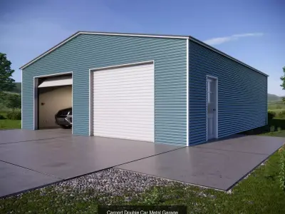 Metal Carports and Garages Collection-9 Modular Steel Shelters 3D Model Pack