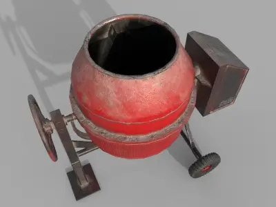 Old Concrete Mixer Low-poly 3D model purchase