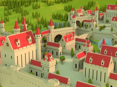 Mini Castle Low-poly 3D model