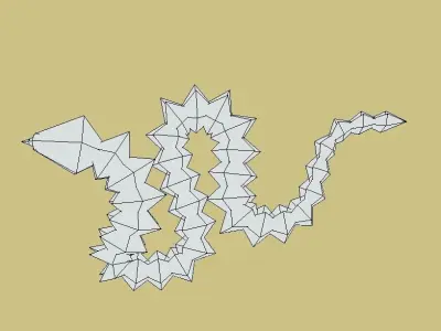 Origami Snake Low-poly 3D model