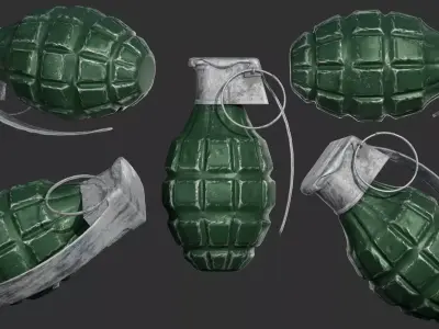 Hand grenade Low-poly 3D model shop