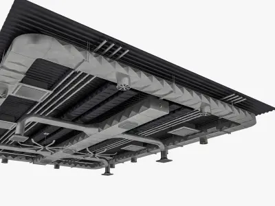 Ceiling Ventilation Pipes 2 3D model