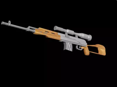 SVD gun Low-poly 3D model