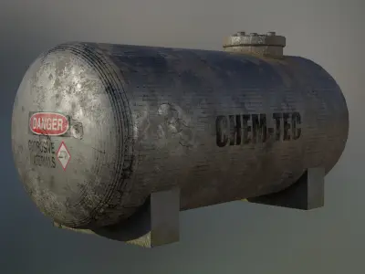 Industrial corrosive material storage tanks 3D model