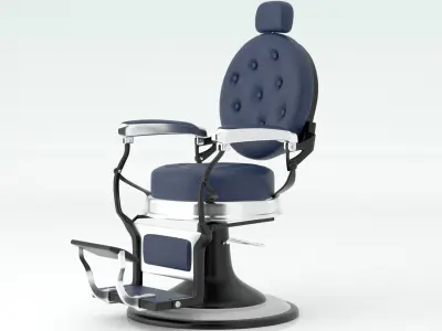 Alesso Professional Barber Chair blue 3D model