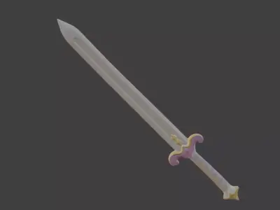 Stylized Anime Hero Sword 3D Model Low-poly 3D model