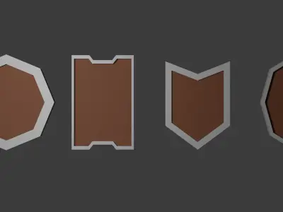 Low poly shields pack 3D model Free low-poly 3D model