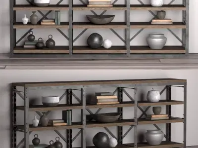 Console French Libary Triple 3D model