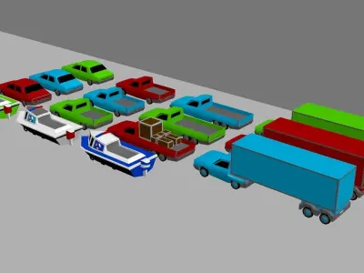 Low poly car pack Low-poly 3D model by bakarsinan10