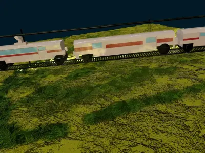 Game Ready 3d Electric Train Low-poly 3D model