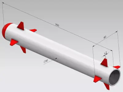 Rocket version 3 3D print model