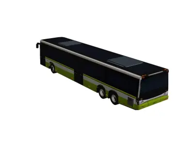 Low Poly Modern City Bus Vehicle Model PBR Texture Low-poly 3D model
