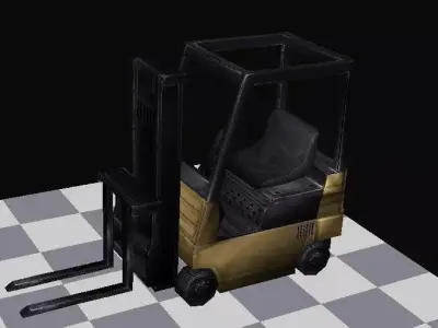 Fork lift construction industrial truck Textured low-poly Low-poly 3D model