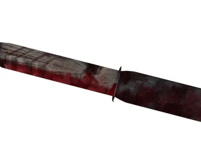 Bloodbound Blade Dark Knife with Leather Grip 3D Model Low-poly 3D model