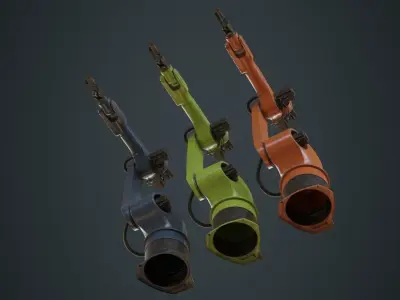 Industrial Robot 3B Low-poly 3D model