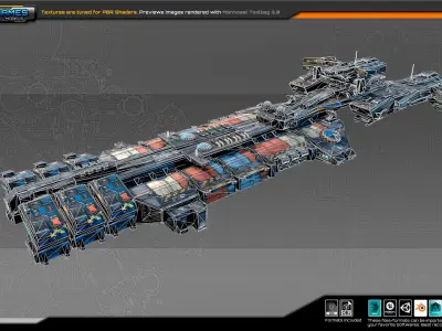 SciFi Cargoship G5 Low-poly 3D model