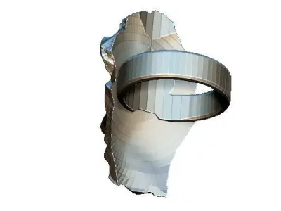 Greeck Rome God Face Crack Damage Slavage Part Ring Silver GOLD 3D print model