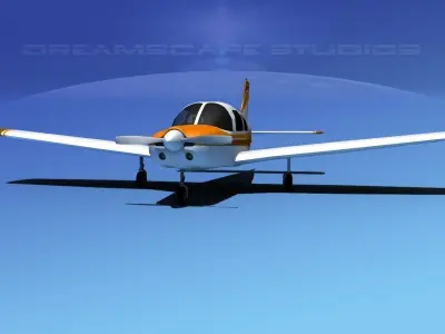 Piper Warrior II 3D model 8