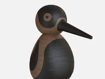 Wood bird woodpecker Low-poly 3D model