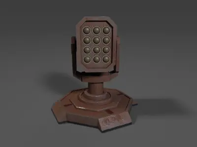 Simple stylized missile turret 4x3 Low-poly 3D model