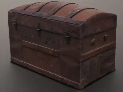 Old Trunk box 3D Model  Low-poly 3D model