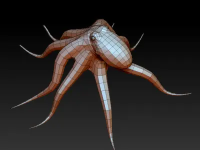 3D OCTOPUS LOWPOLY Low-poly 3D model