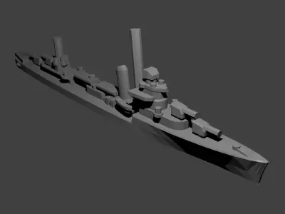 US Sims Class Destroyer 3D print model