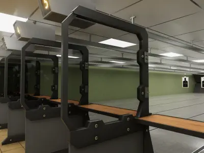 HQ Shooting Range Low-poly 3D model