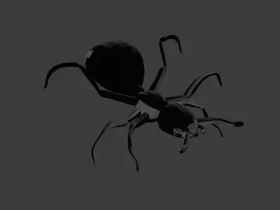 Ant rigged animated game ready Low-poly 3D model