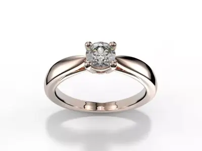 Solitaire ring tif stlye 3D print model