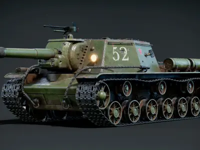 WW2 Howitzer SU152 Realtime 3D model