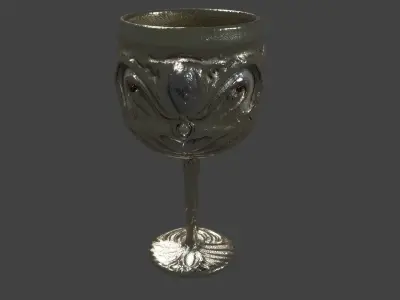  golden wine cup Free low-poly 3D model