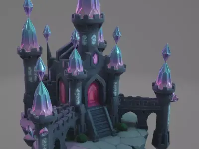 Mystical castle 3 Low-poly 3D model