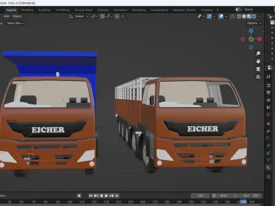 Eicher 6025 Truck With  model with interior and exterior model  3D model