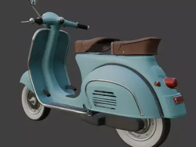 Vintage Retro Scooter 3D Model 3D model purchase