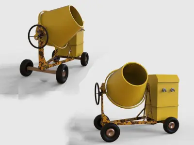 Game Ready road Construction tools kit Low-poly 3D model Low-poly 3D model