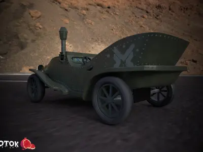 military car Free low-poly 3D model