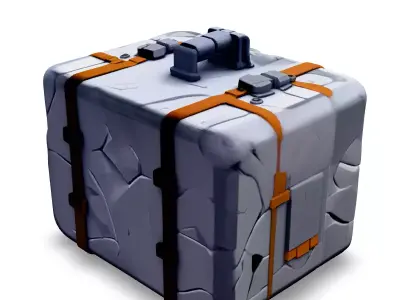 Stylized Damaged Suitcase Game Asset Low-poly 3D model