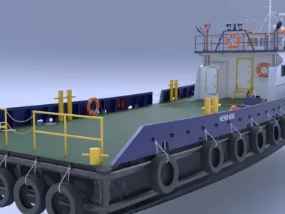Oil work boat 3D model