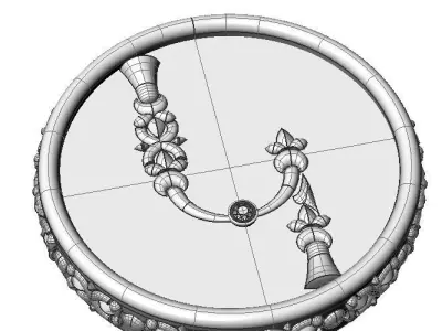 Brooche with armenian letter K 3D print model