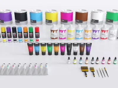 Pack 6 Paint Containers Colors